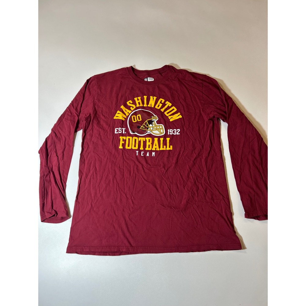 NFL Team Apparel Washington Football Team Shirt Mens L Burgundy Excellent LS